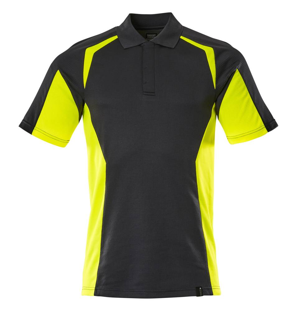 Mascot Polo-Shirt Schwarz/Hi-vis Gelb, S-0