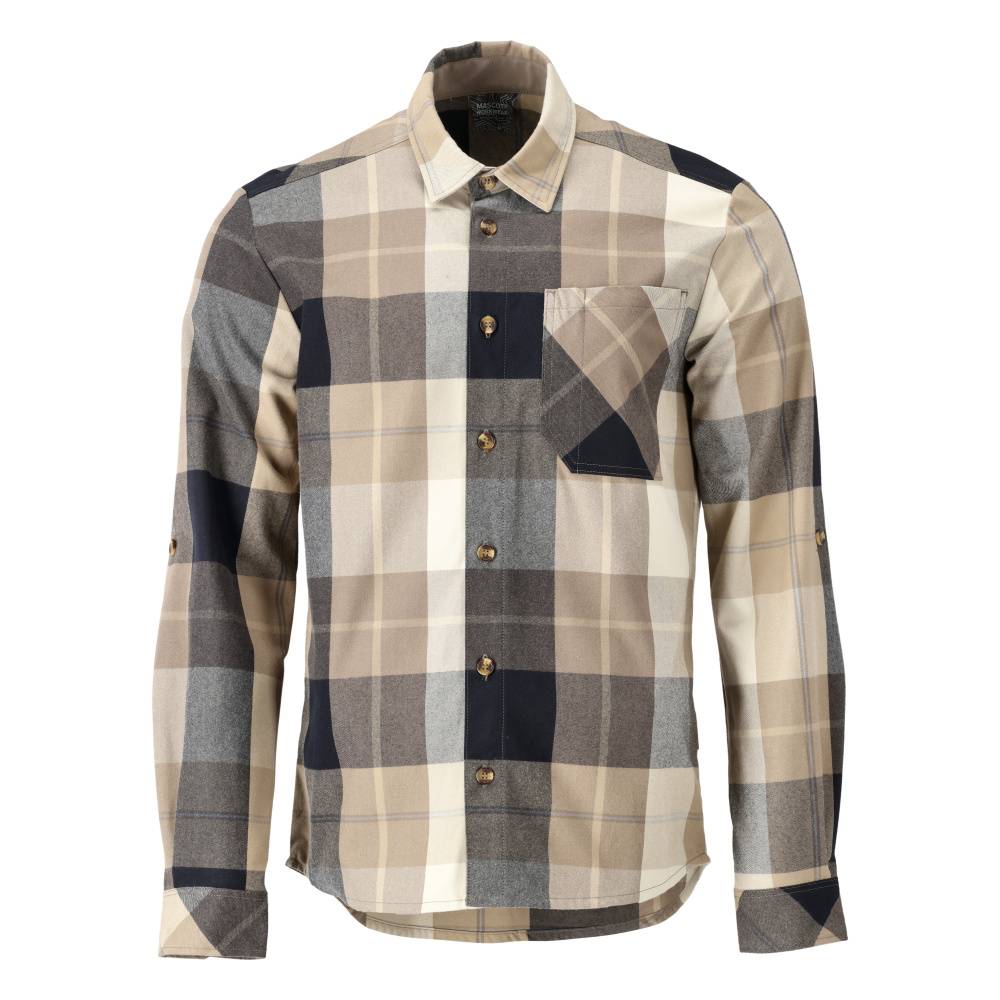 Mascot Hemd Dunkel Sandbeige-kariert, XL-0