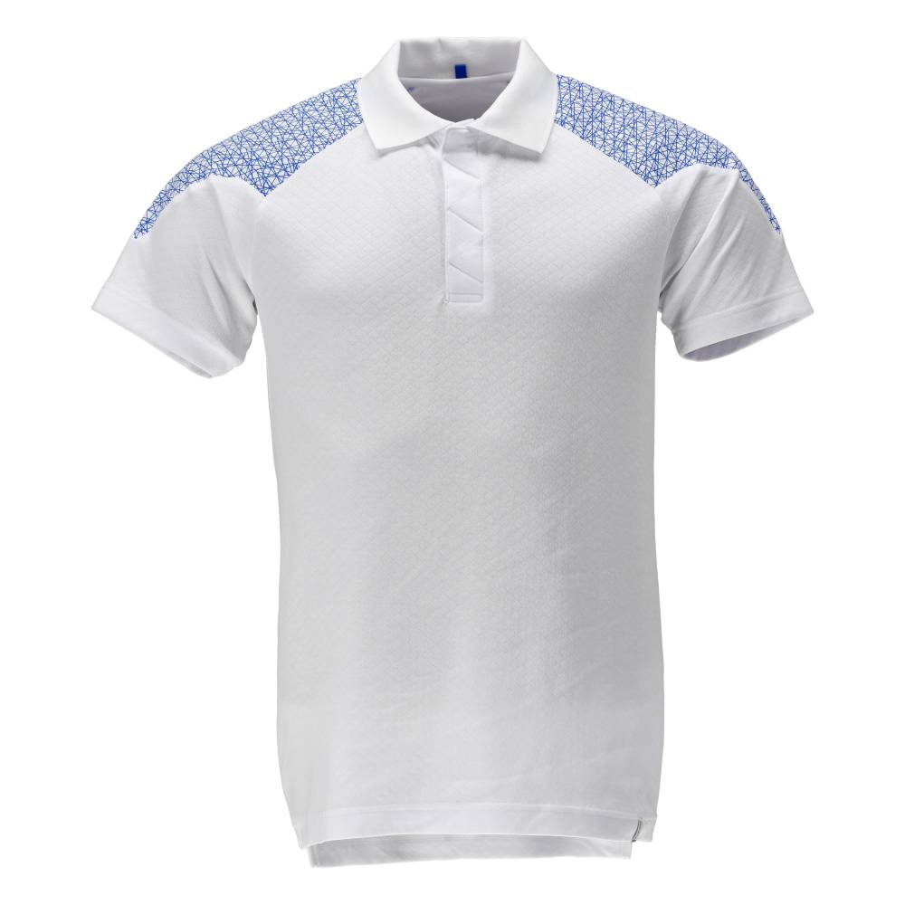 Mascot Polo-Shirt Weiß/Azurblau, M-0