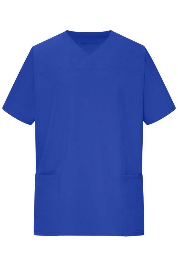 Men's Stretch-Kasack Elastischer Kasack mit V-Ausschnitt blau, Gr. XL