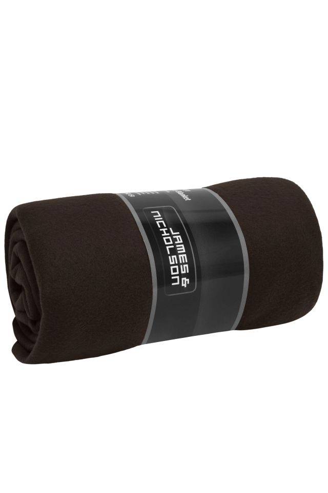 Fleece Blanket Fleecedecke mit gekettelten Kanten braun, Gr. one size-0