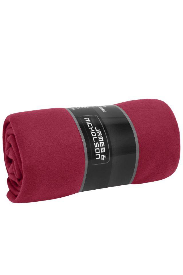 Fleece Blanket Fleecedecke mit gekettelten Kanten rot/braun/weinrot, Gr. one size-0