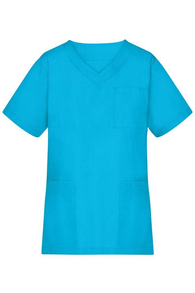 Ladies' Kasack Klassischer Schlupfkasack mit V-Ausschnitt blau, Gr. S-0