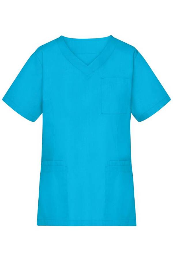 Ladies' Kasack Klassischer Schlupfkasack mit V-Ausschnitt blau, Gr. S