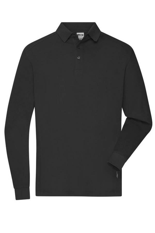 Men's Workwear-Longsleeve Polo Strapazierfähiges und pflegeleichtes Langarm Polo schwarz, Gr. XXL