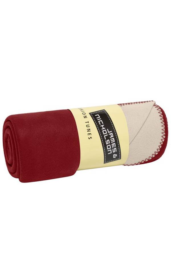 Bonded Fleece Blanket Hochwertige zweischichtige Fleecedecke für Büro, Gastronomie oder für rot/weinrot, Gr. one size