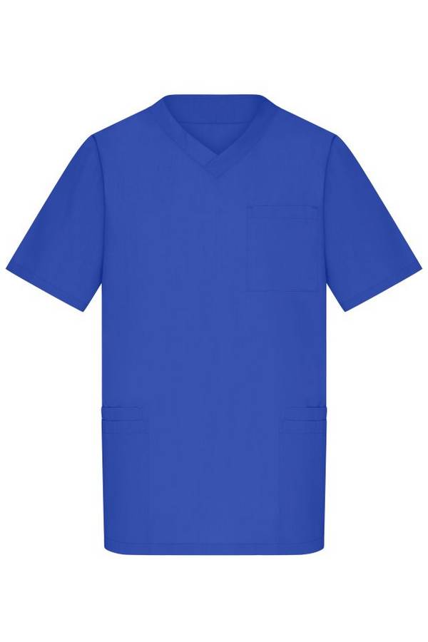 Men's Kasack Klassischer Schlupfkasack mit V-Ausschnitt blau, Gr. L