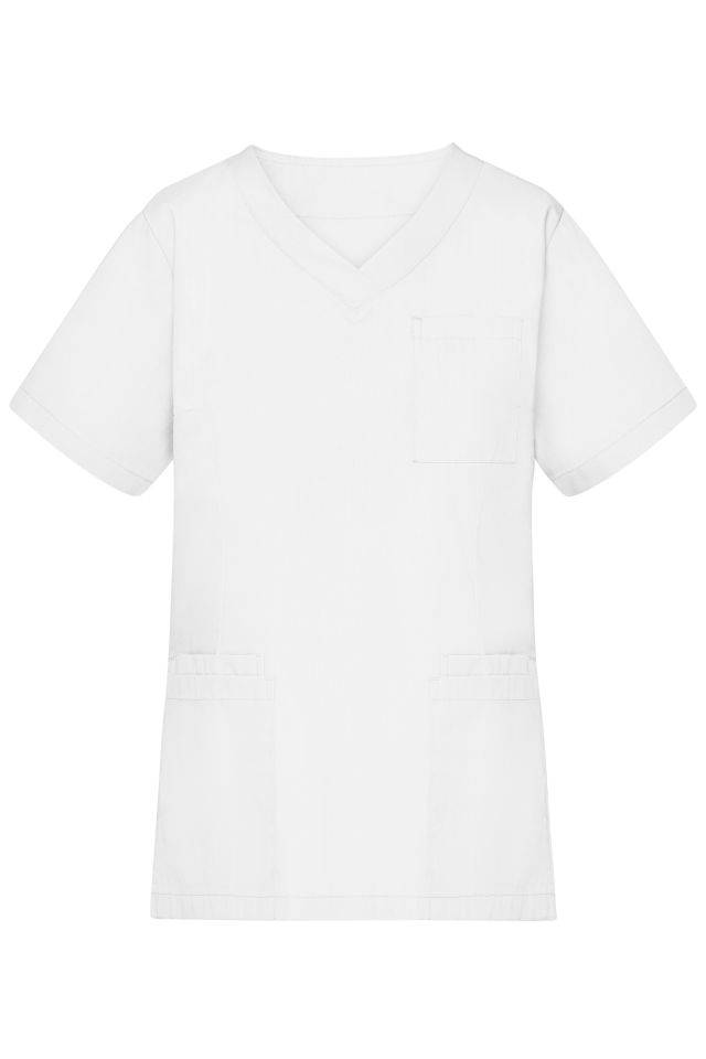 Ladies' Kasack Klassischer Schlupfkasack mit V-Ausschnitt weiß, Gr. XXL-0