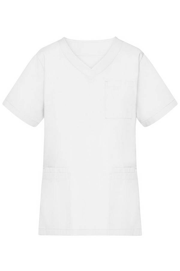 Ladies' Kasack Klassischer Schlupfkasack mit V-Ausschnitt weiß, Gr. XXL