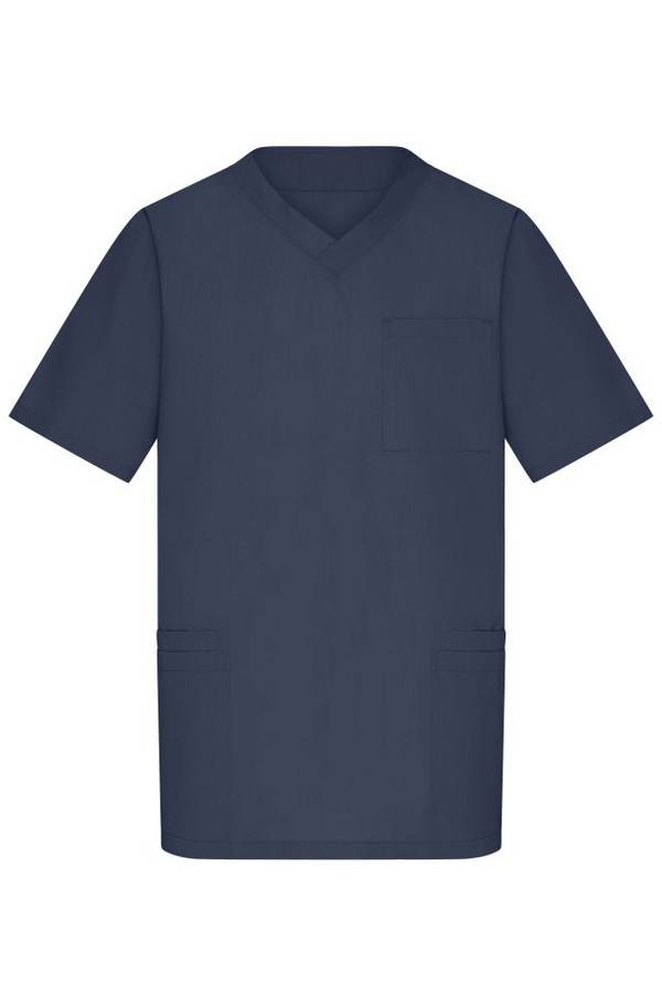 Men's Kasack Klassischer Schlupfkasack mit V-Ausschnitt blau, Gr. 4XL