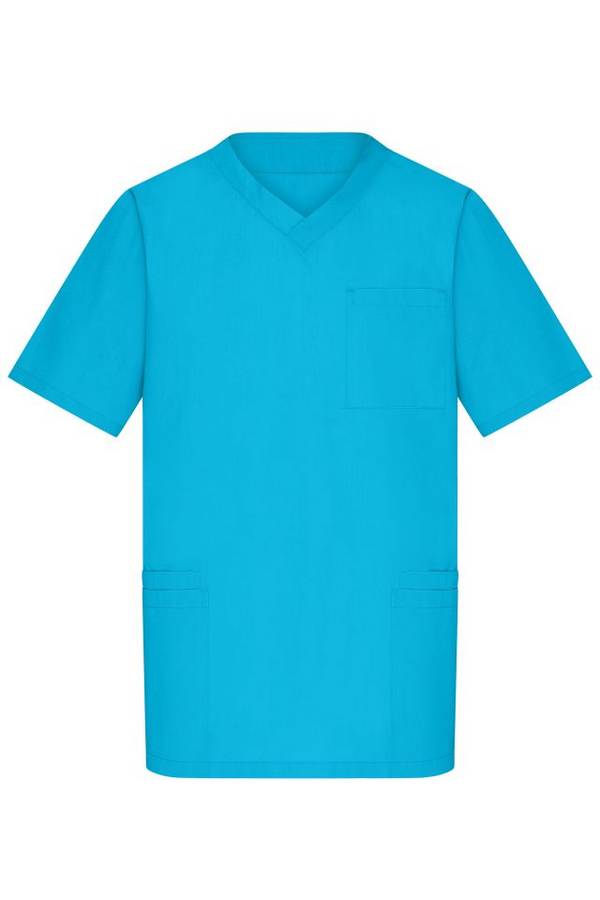 Men's Kasack Klassischer Schlupfkasack mit V-Ausschnitt blau, Gr. 3XL