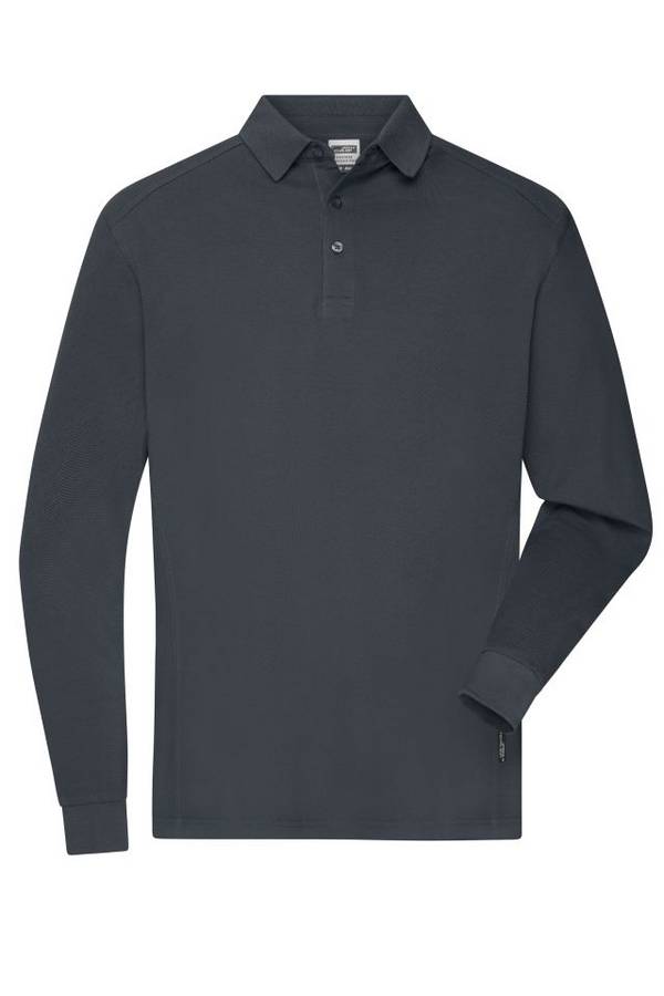 Men's Workwear-Longsleeve Polo Strapazierfähiges und pflegeleichtes Langarm Polo grau, Gr. M