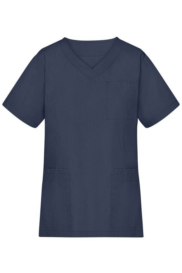 Ladies' Kasack Klassischer Schlupfkasack mit V-Ausschnitt blau, Gr. XXL-0