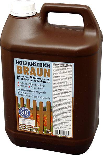 Holzanstrich 5 l, braun Kunststoff-Kanister-0