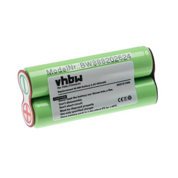 vhbw Akku kompatibel mit Philips Multigroom QG3371 | QG3380 Rasierer (950 mAh, 2,4 V, NiMH)