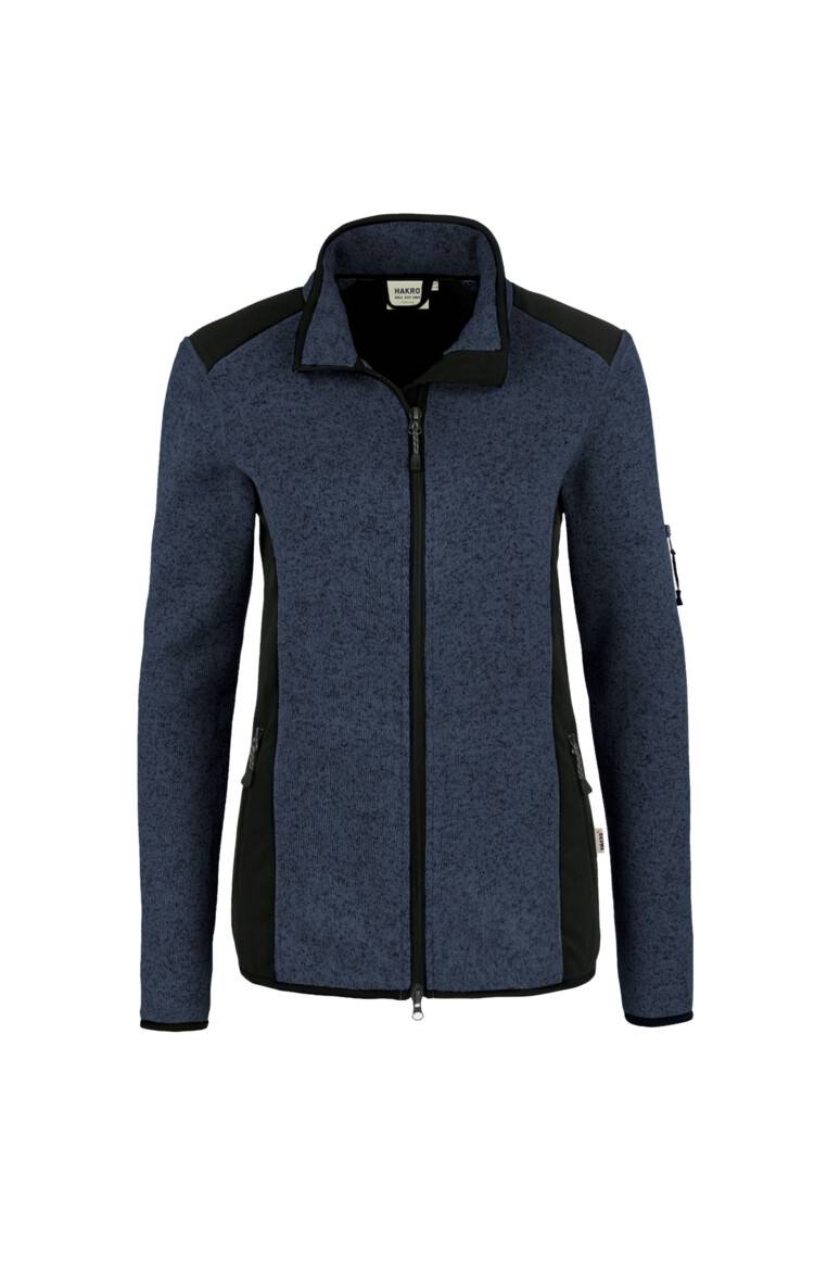 HAKRO Damen Strickfleecejacke marine meliert, L-0