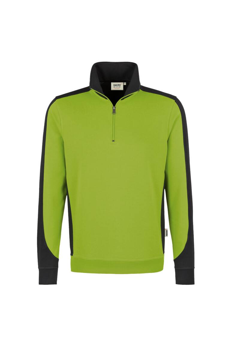HAKRO Zip-Sweatshirt Contrast MIKRALINAR® kiwi/anthrazit, L