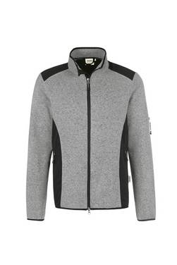 HAKRO Strickfleecejacke grau meliert, S