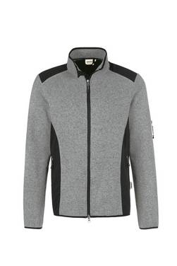 HAKRO Damen Strickfleecejacke grau meliert, 2XL