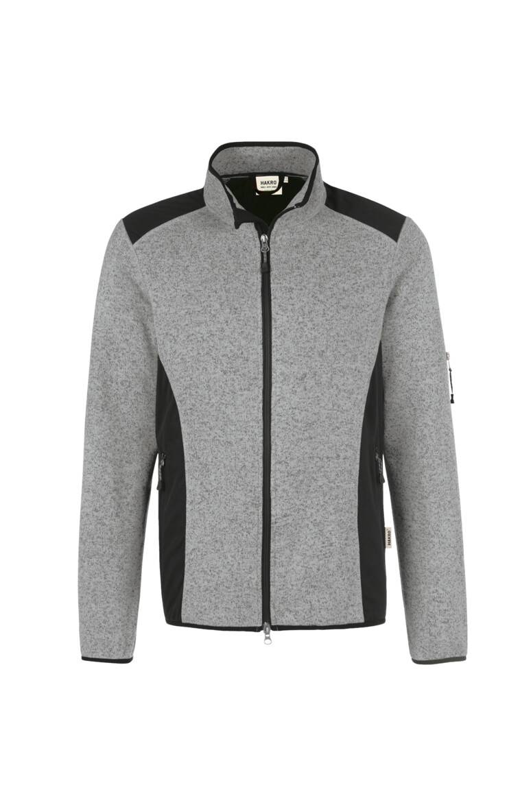 HAKRO Strickfleecejacke grau meliert, M