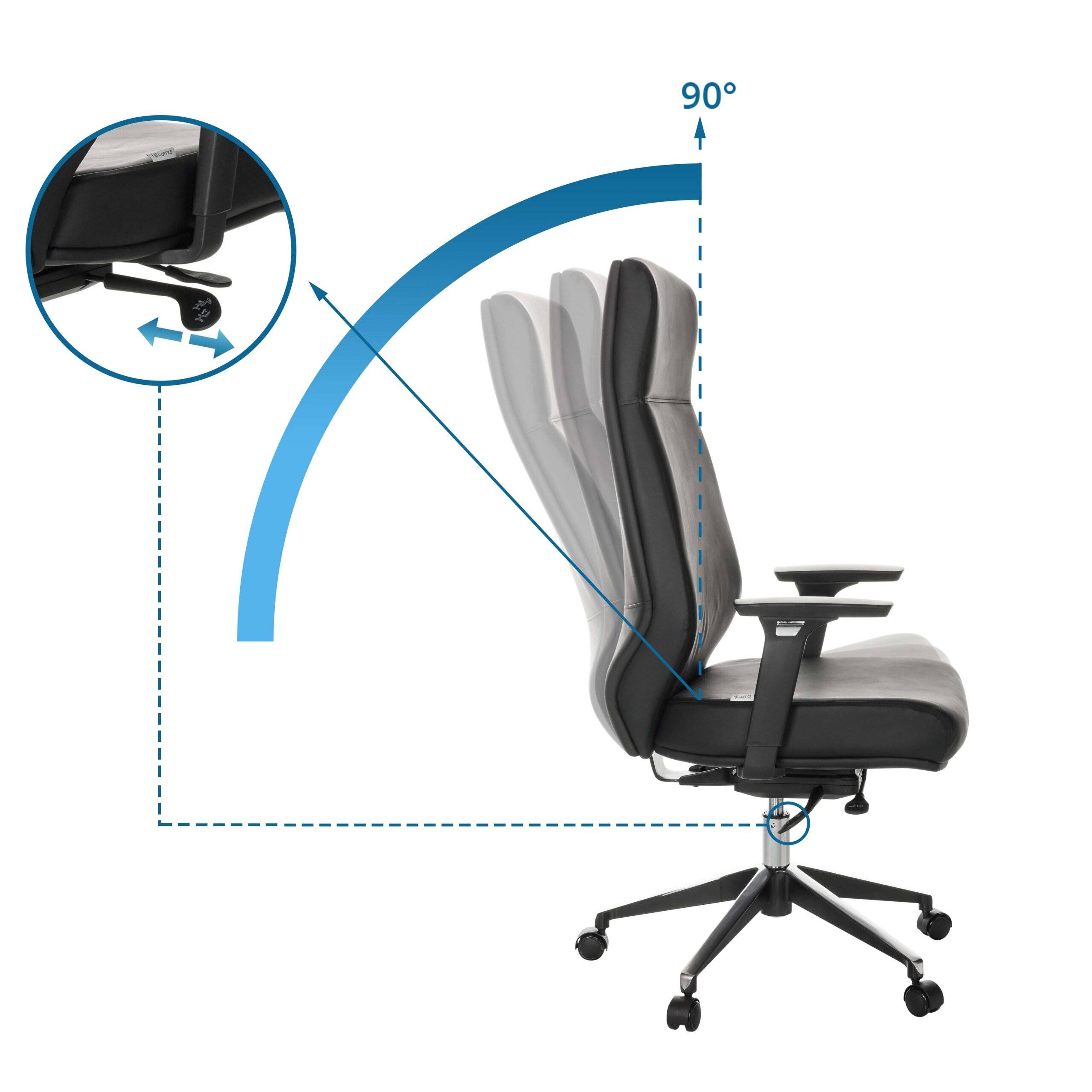 Bürostuhl Chefsessel VITORO ECO Kunstleder schwarz hjh OFFICE-2