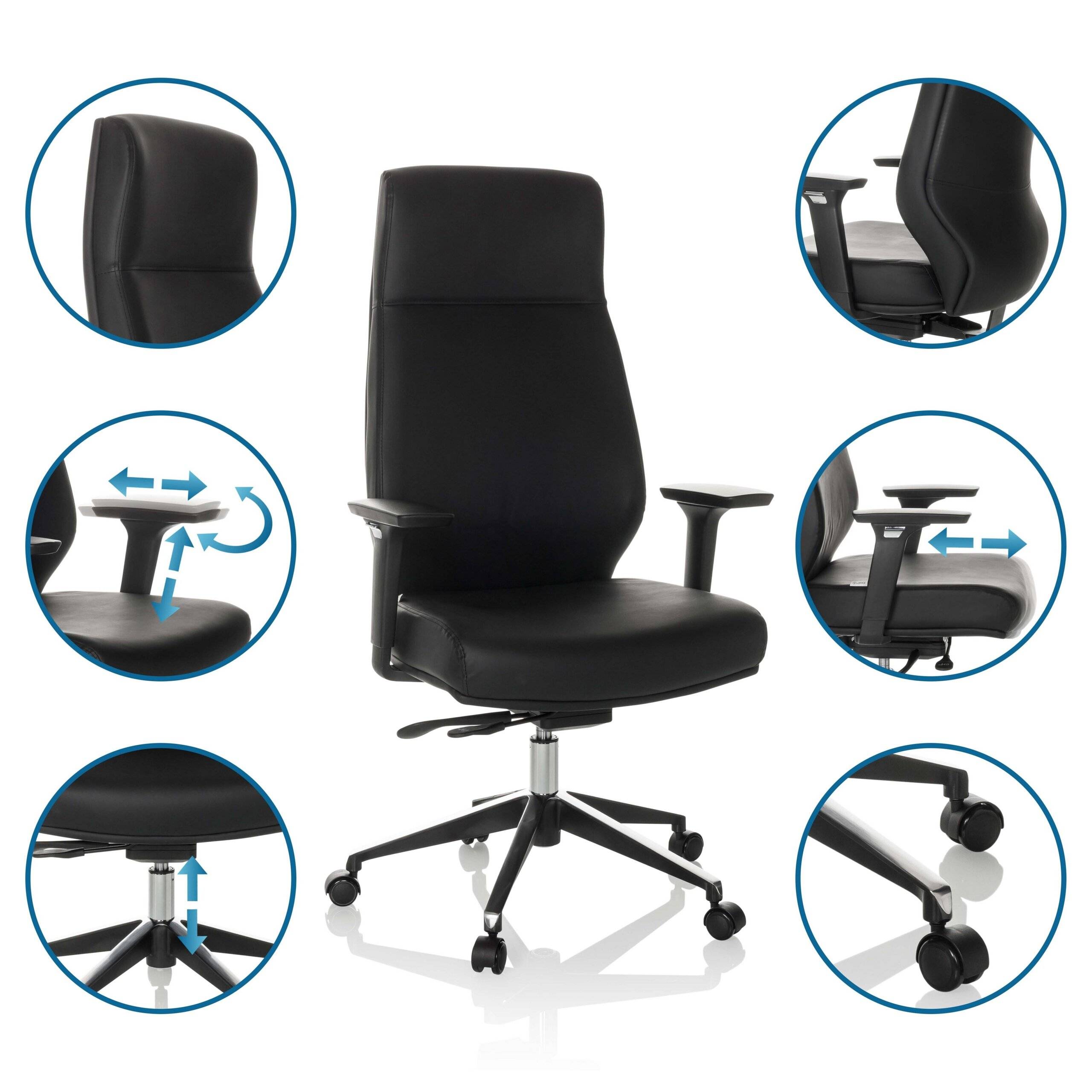 Bürostuhl Chefsessel VITORO ECO Kunstleder schwarz hjh OFFICE-3