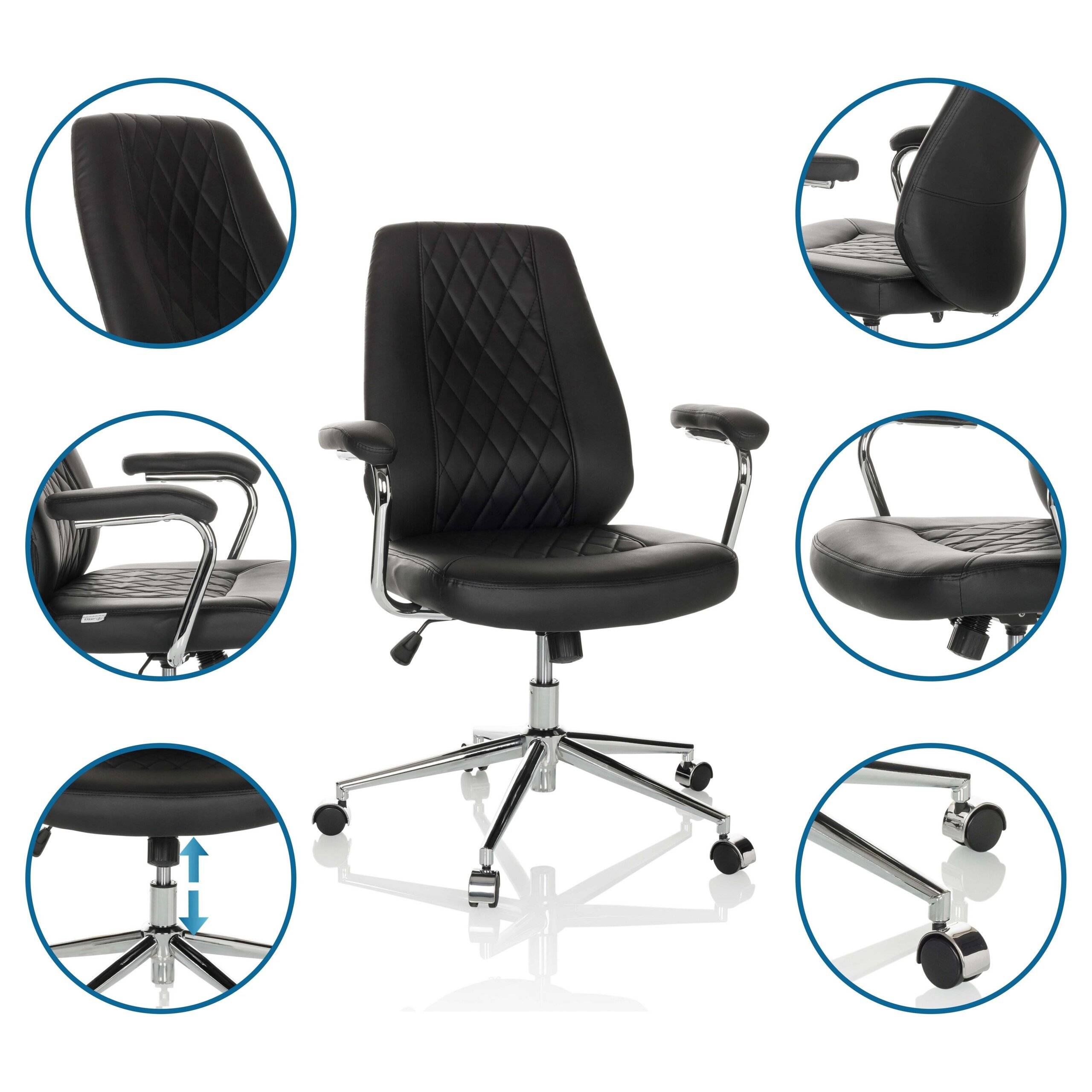 Drehstuhl Bürostuhl THEO I Kunstleder schwarz hjh OFFICE-3