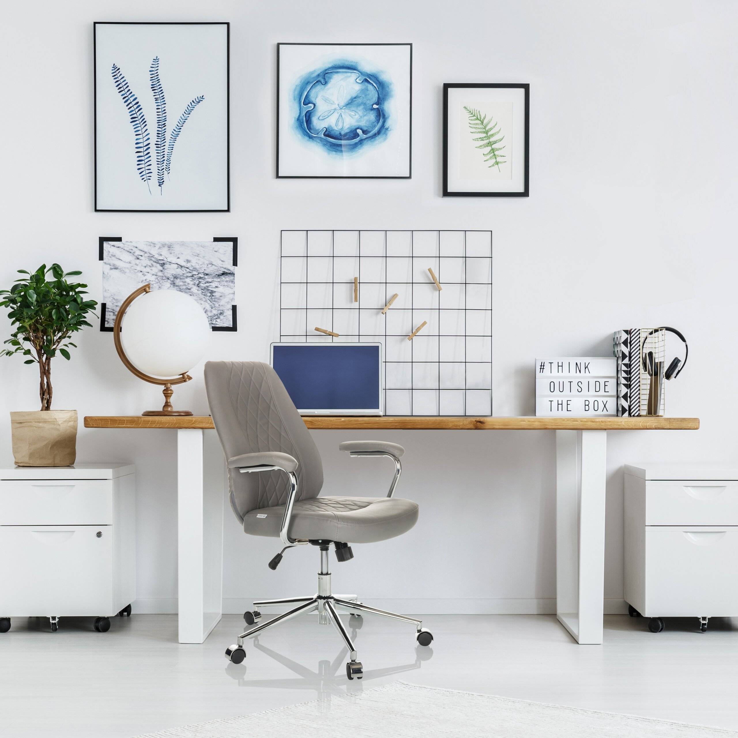 Drehstuhl Bürostuhl THEO I Kunstleder grau hjh OFFICE-4