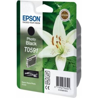 Epson C13T05914010 T0591 Tintenpatrone schwarz foto, 640 Seiten 13ml für Epson Stylus Photo R 2400