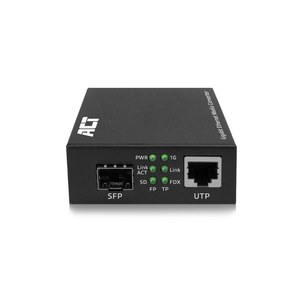 ACT AC4451 Gigabit Ethernet Medienkonverter | SFP Medienkonverter | Multimode | Singlemode | Schwarz-0