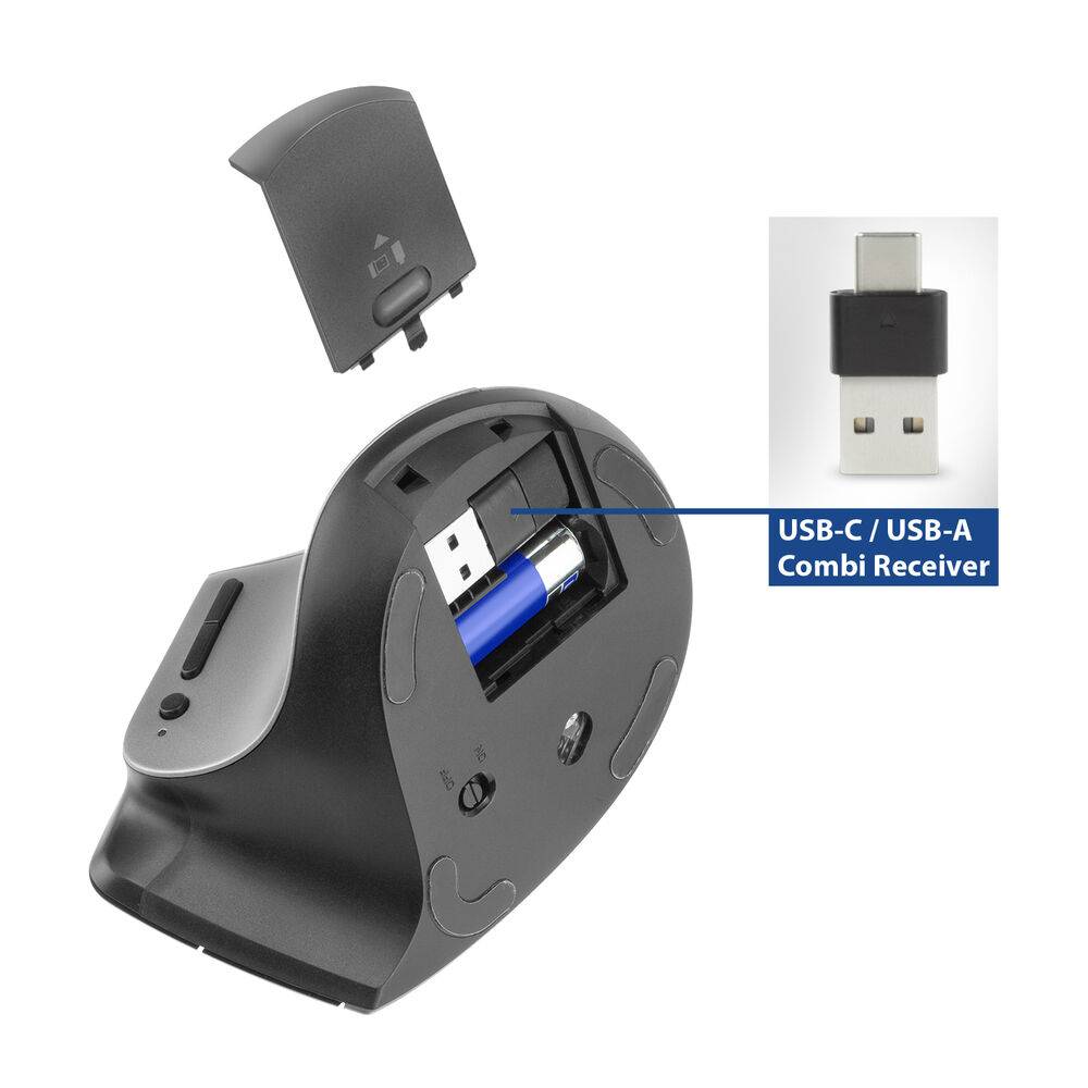 ACT AC5155 Kabellose ergonomische Maus | Bluetooth | USB-C/USB-A | 2400 DPI | Max. 3 Geräte-2