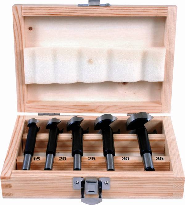 Projahn Sortiment Forstnerbohrer Professional 15 bis 35 mm - 5-teilig in Holzkasten