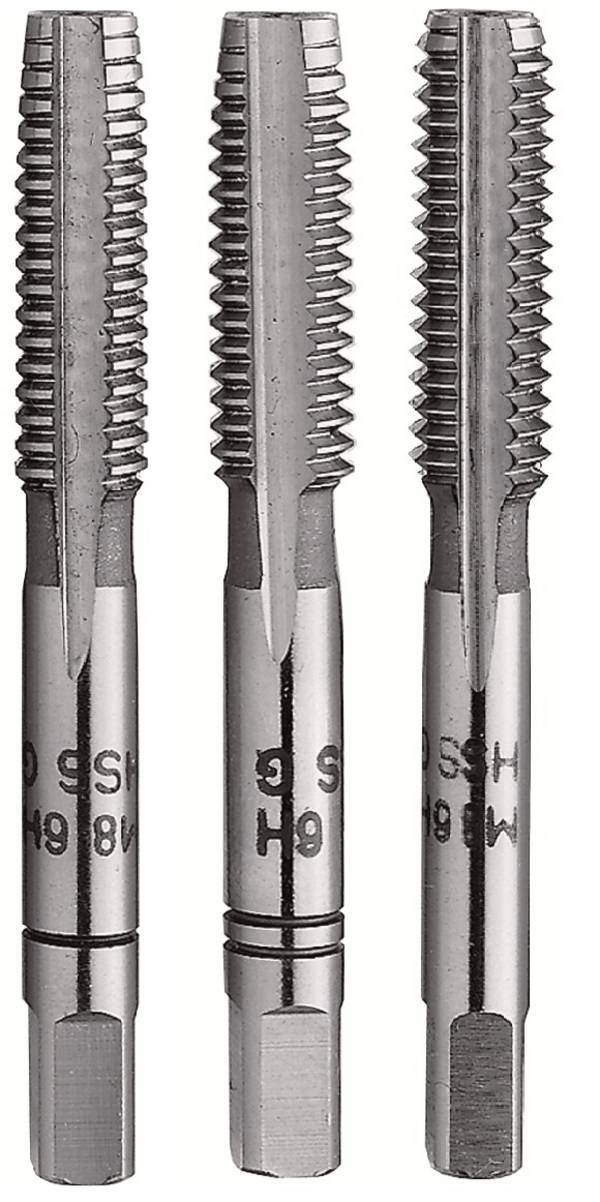 Projahn Handgewindebohrersatz 3-teilig HSS-G DIN 352 BSW Grobgewinde (BS 84) - 1/2 Zoll