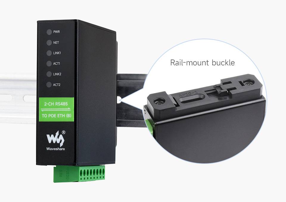 WaveShare 2CH RS485 to RJ45 Ethernet Serial Server, Dual RS485 Dual Ethernet Ports-4