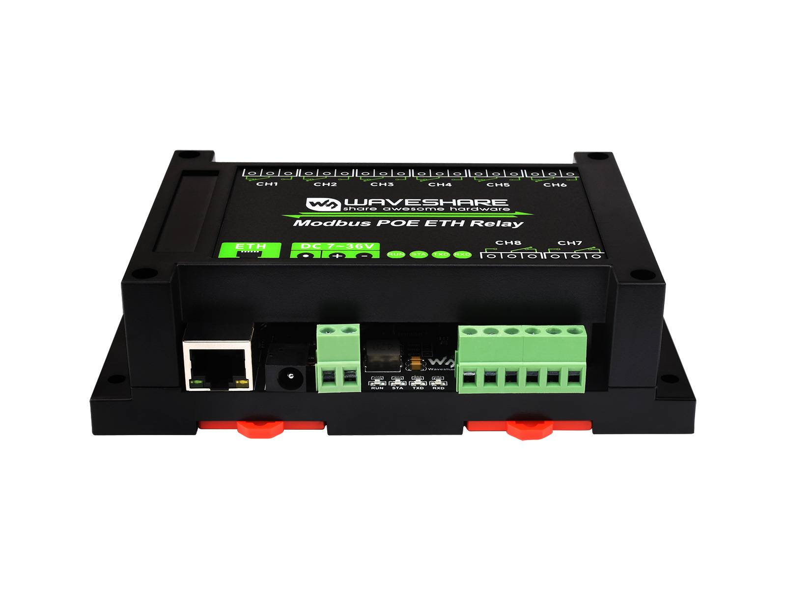 WaveShare 8CH PoE Ethernet Relay Module, Modbus RTU/Modbus TCP Protocol-1
