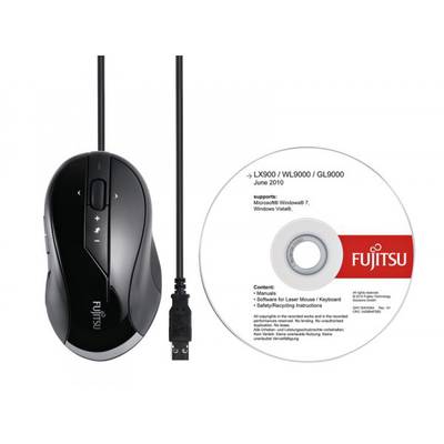 Fujitsu GL9000 USB Laser 1600DPI rechts Schwarz Maus
