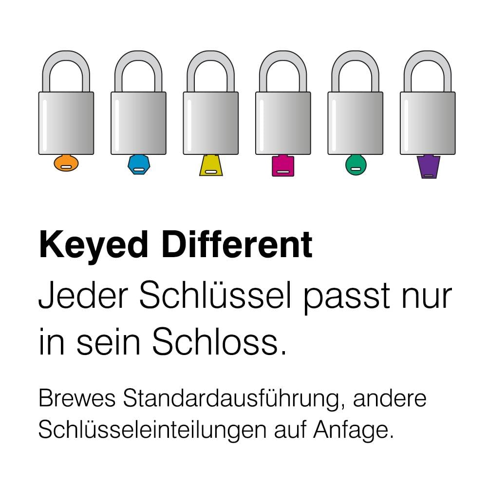 SafeKey Sicherheitsschloss mit Nylon-Gehäuse, Stahlbügel 38mm, Schließzwang, schwarz, 6 St./VE-3