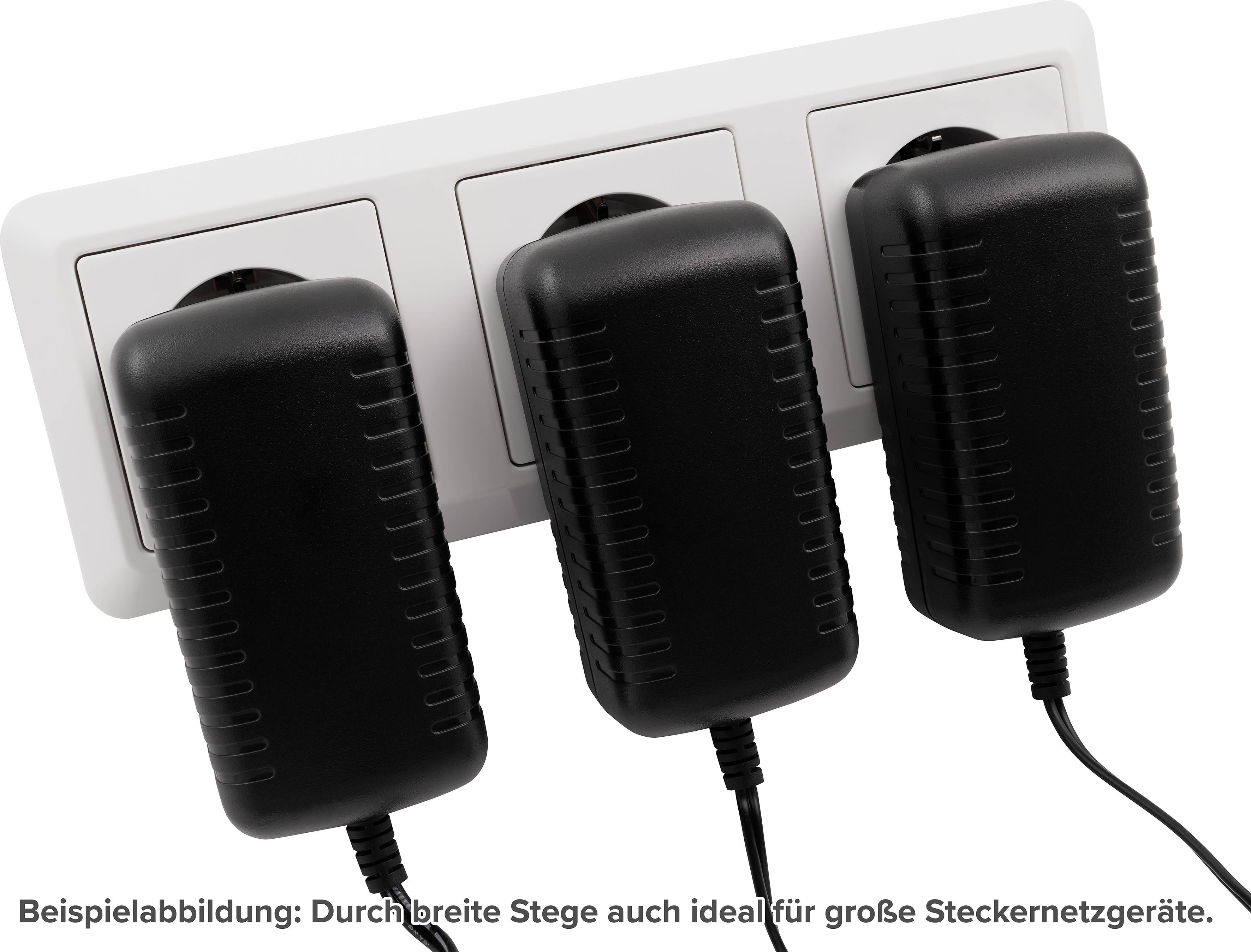 Steckdosenblock McPower "Cup" 250V~/16A, Aufbau, weiß, 3-fach Schutzkontakt-4