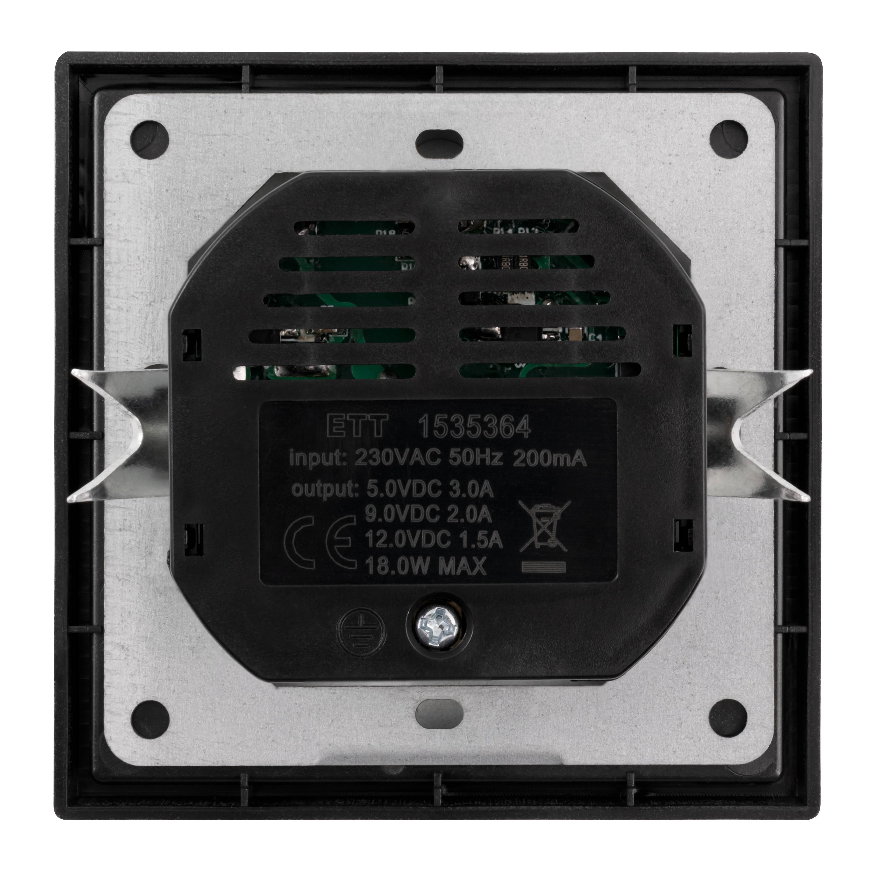 McPower - Steckdose SHALLOW anthrazi 1x USB-C 18W , m Rahmen-1