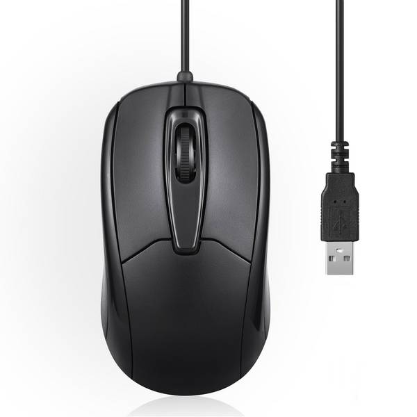 Perixx PERIMICE-209, Kabelgebundene Maus, USB-A Kabel, schwarz