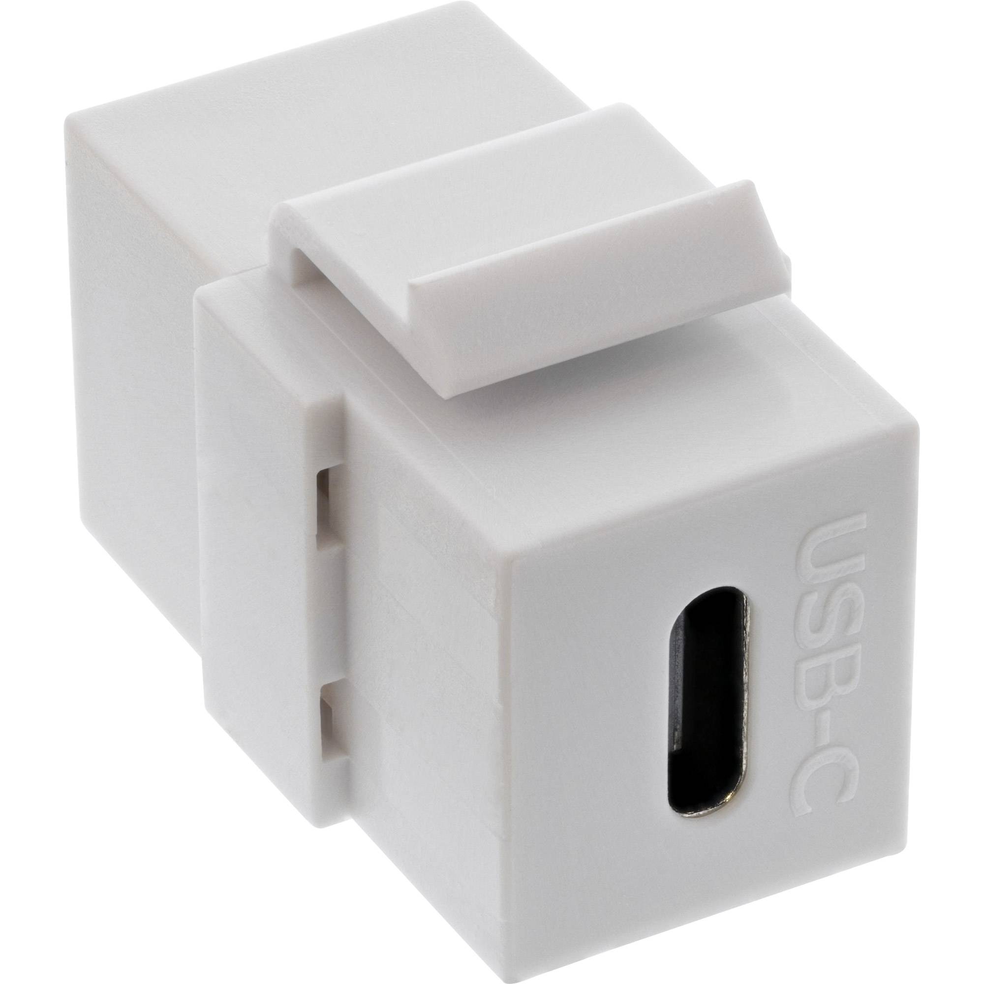 InLine® USB 3.1 Keystone Snap-In Einsatz, USB-C Buchse / Buchse, weiß-0