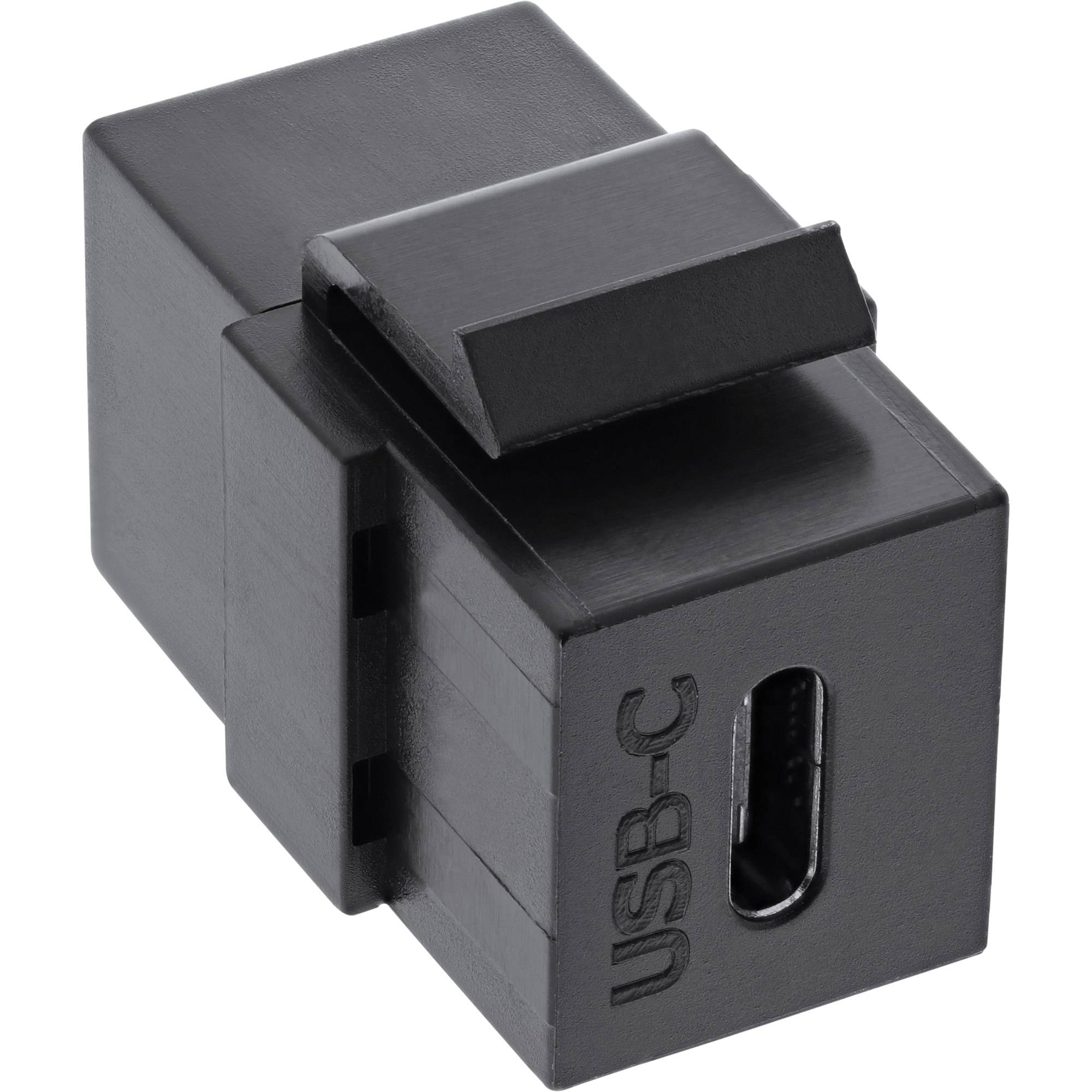 InLine® USB 3.1 Keystone Snap-In Einsatz, USB-C Buchse / Buchse, schwarz-0