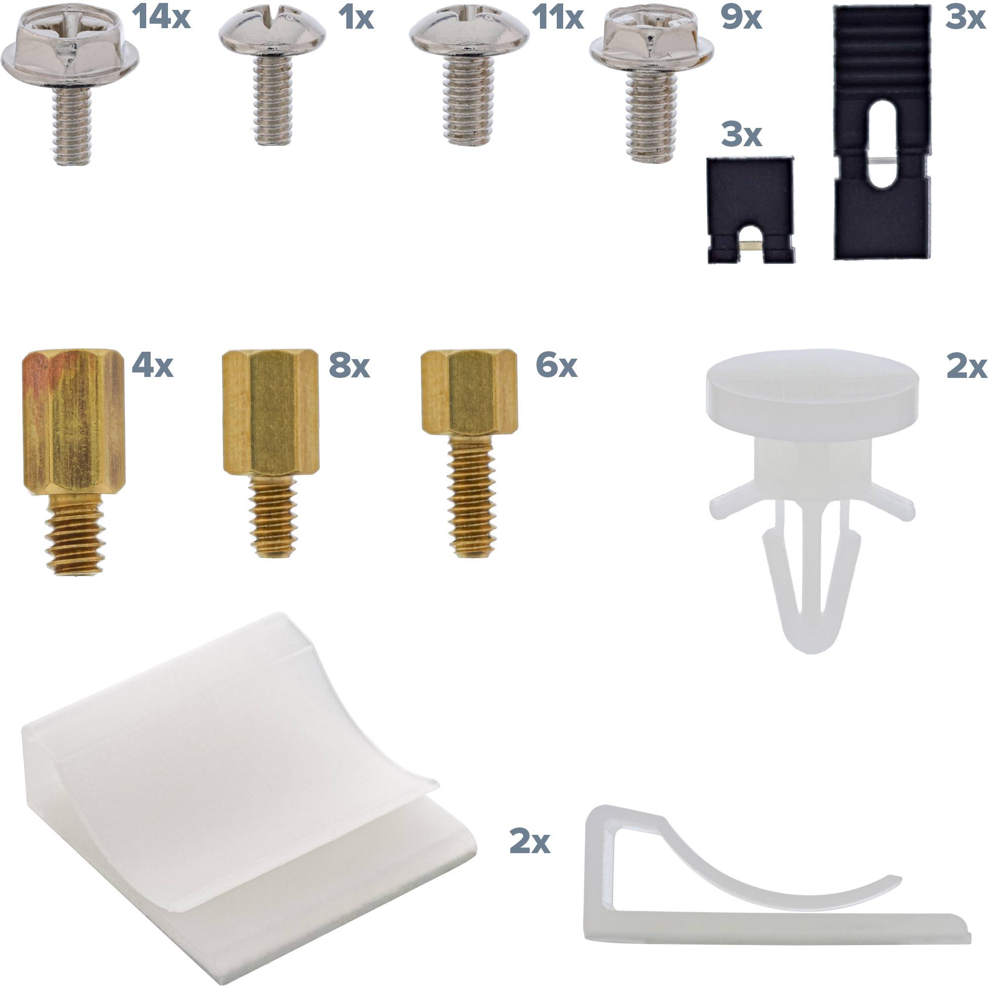 InLine® Schraubenset, mit Jumper, Klebeklipp etc.-0