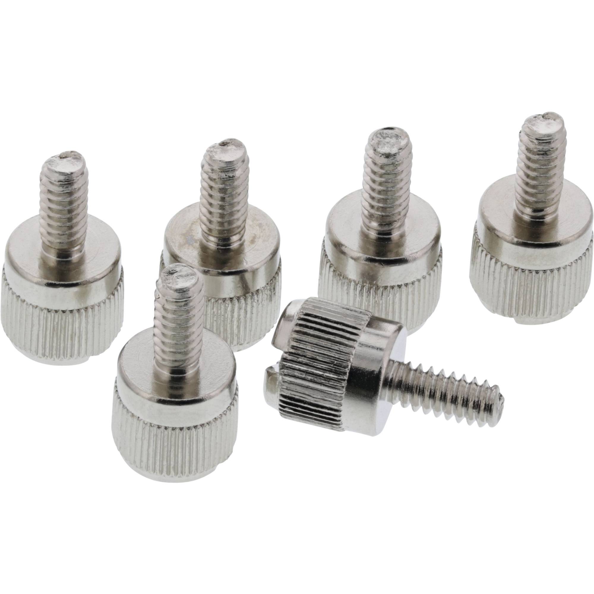 InLine® Rändelschrauben, silber, für Gehäuse, 6er Pack-0