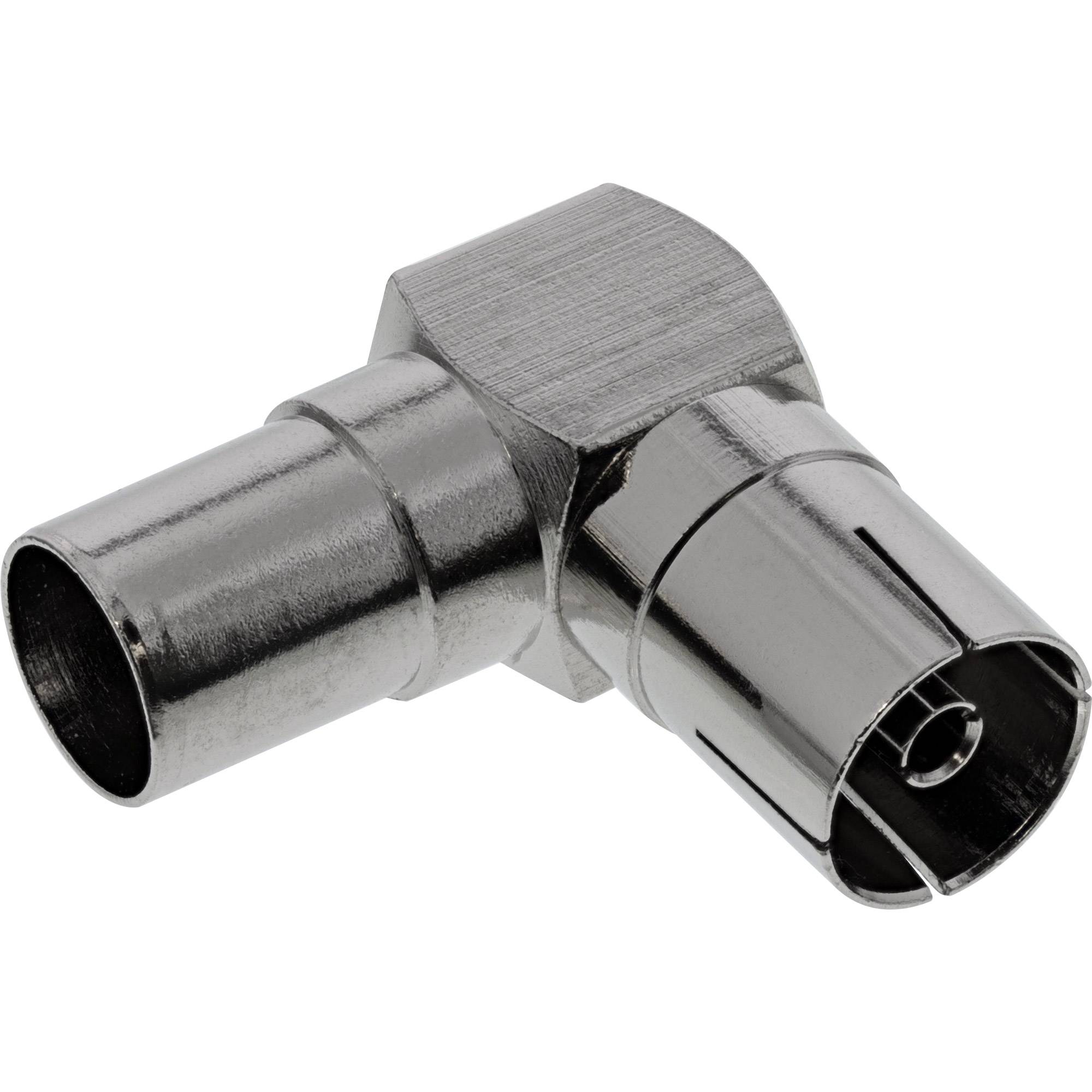 InLine® Antenne Koaxial Verbinder Stecker / Buchse, 90° gewinkelt, Metall-0