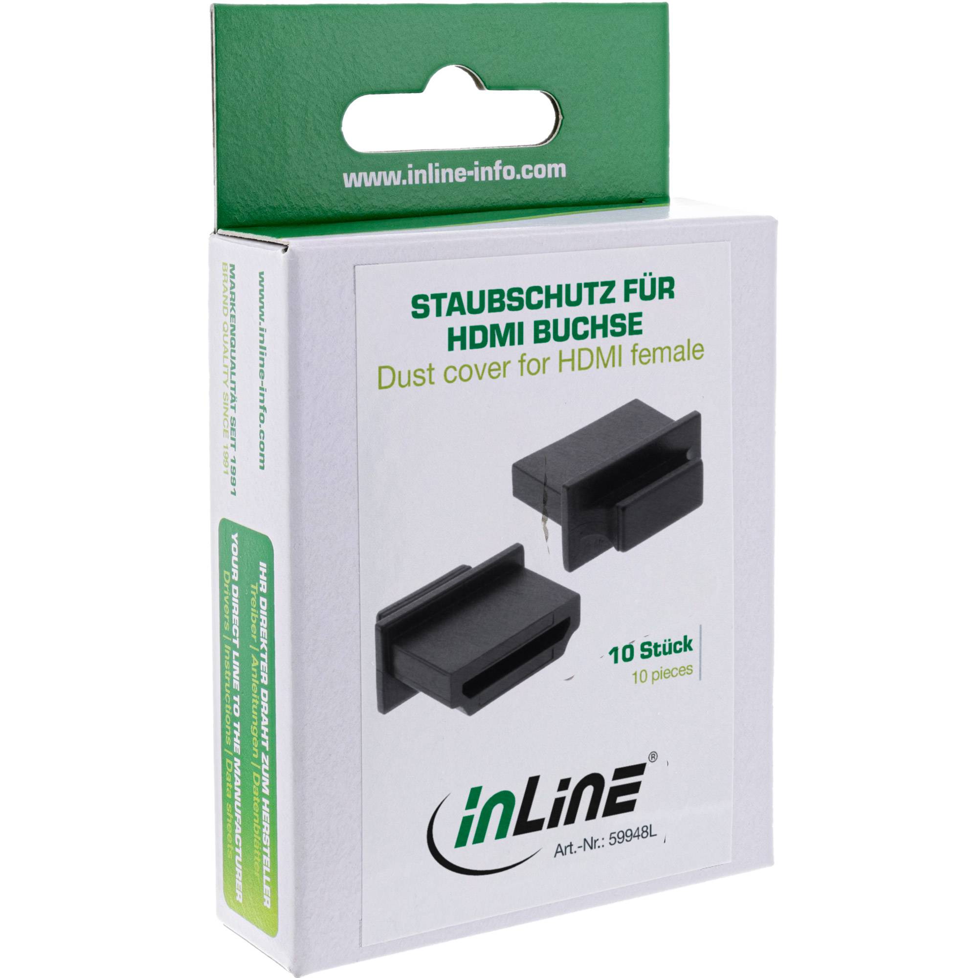 InLine® Staubschutz, für HDMI Buchse schwarz 10er Pack-2