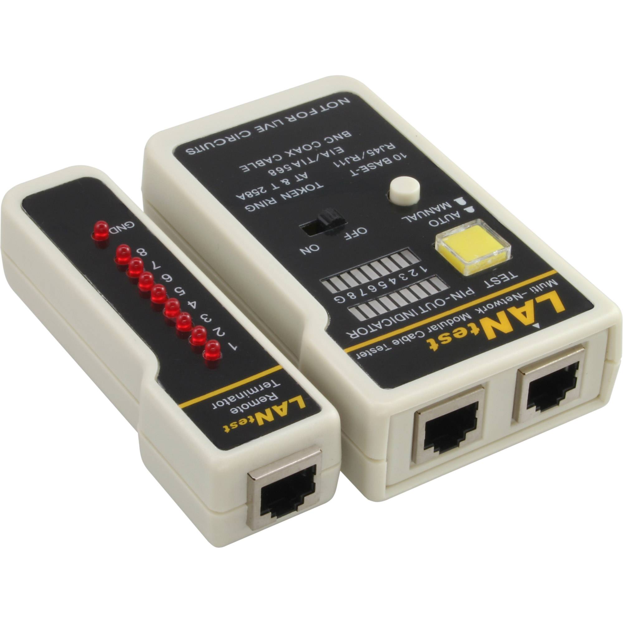 InLine® Tester für BNC, RJ11, RJ45 mit Tasche-1