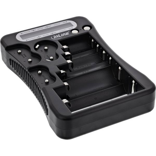 Batterietester mit LCD-Anzeige, für Rund- und Knopfzellen sowie 9V-Block