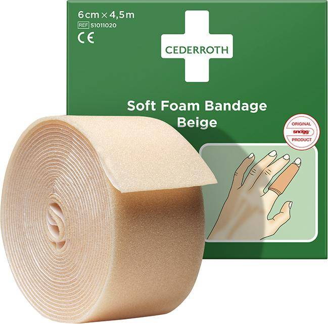 Schaumbandage, beige, 6cm x 4,5m - Artikel: 7310610027995-0