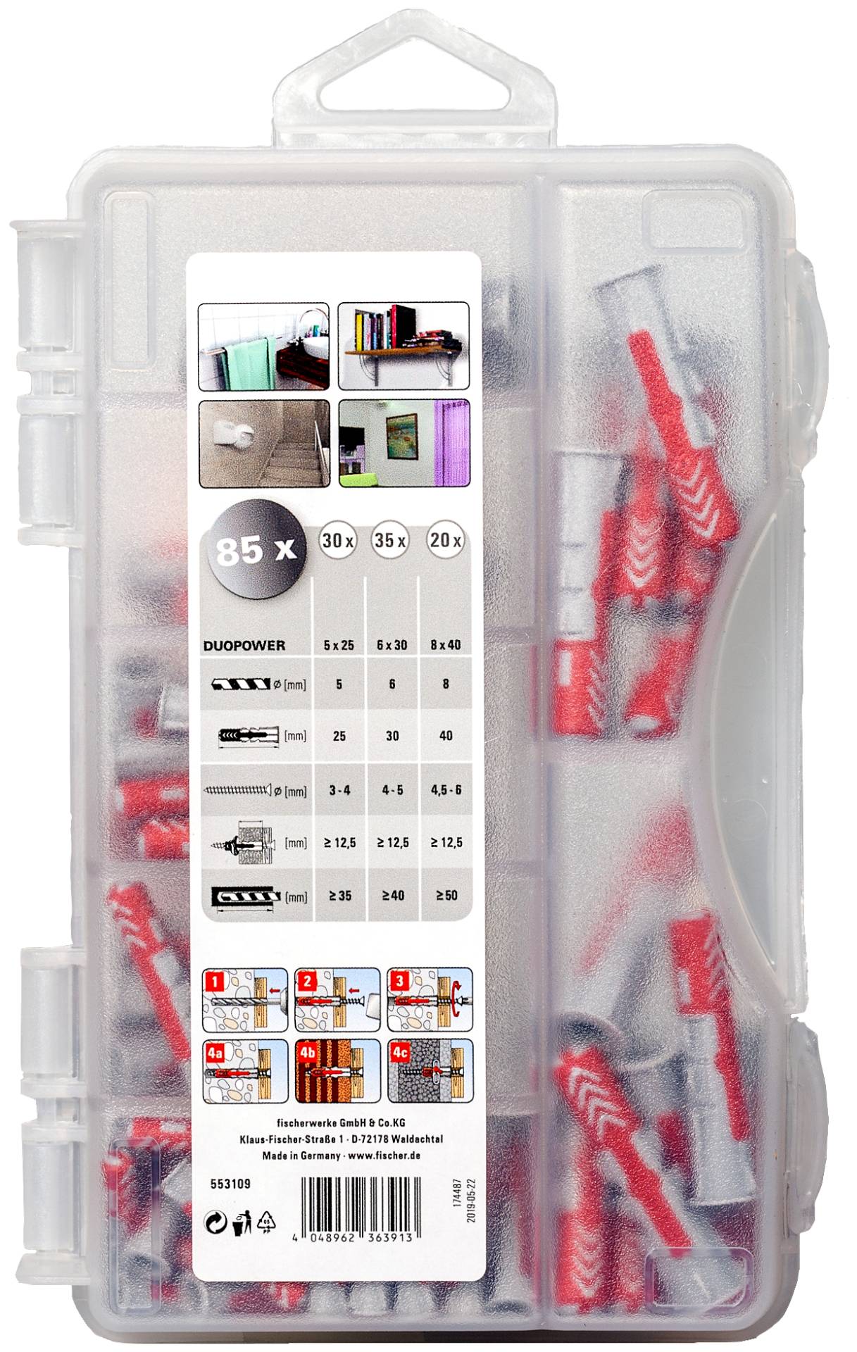 DuoPower-Box mini Universaldübel-Sortiment 85 Stück-3